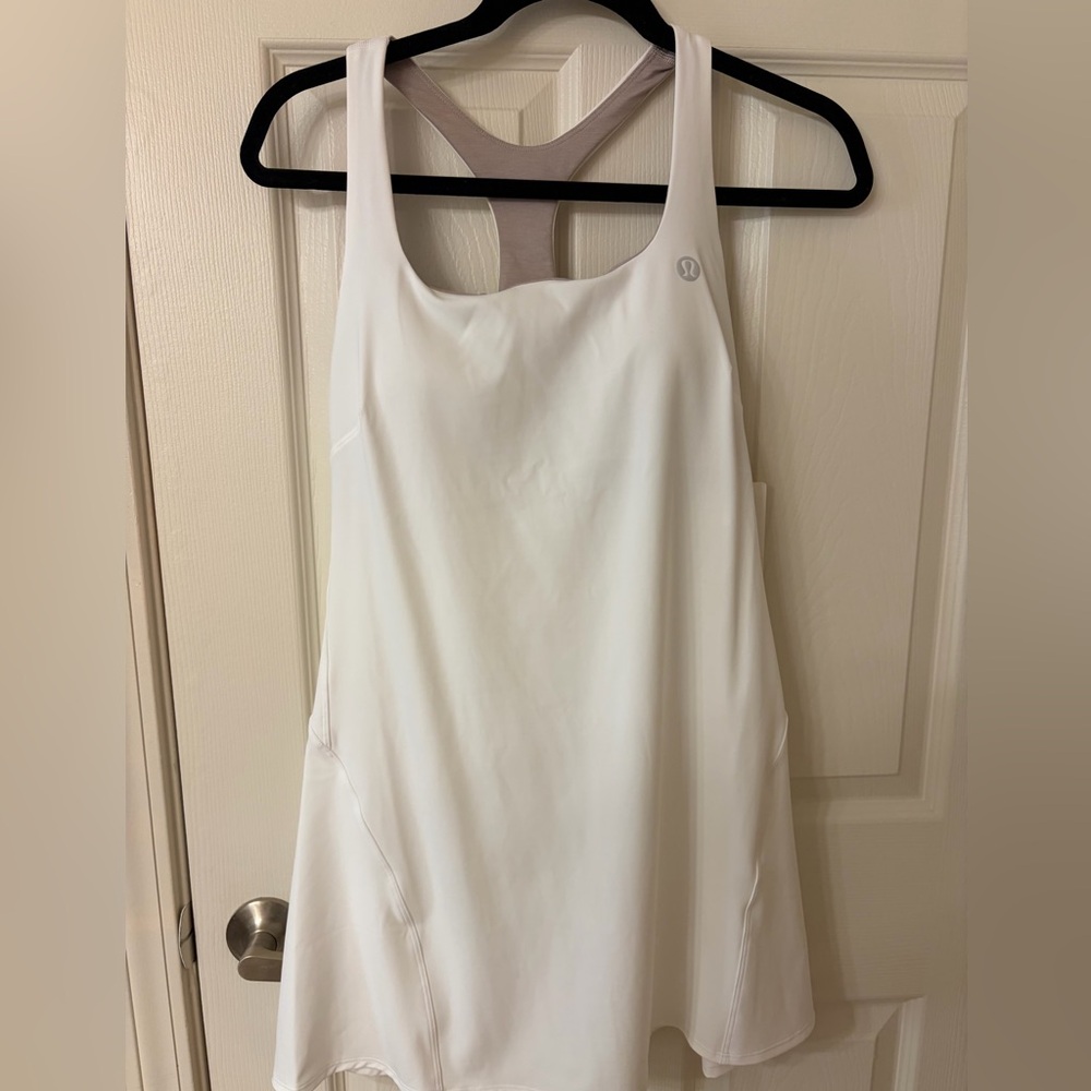 lululemon athletica White and Light Gray Racerback Tennis Dress